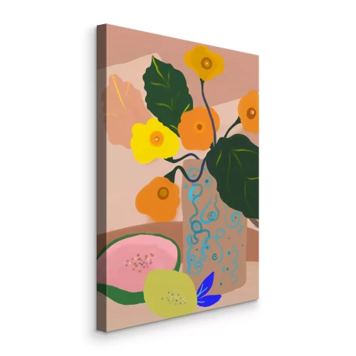 Tableau  Fleurs dans un vase dans un style illustré