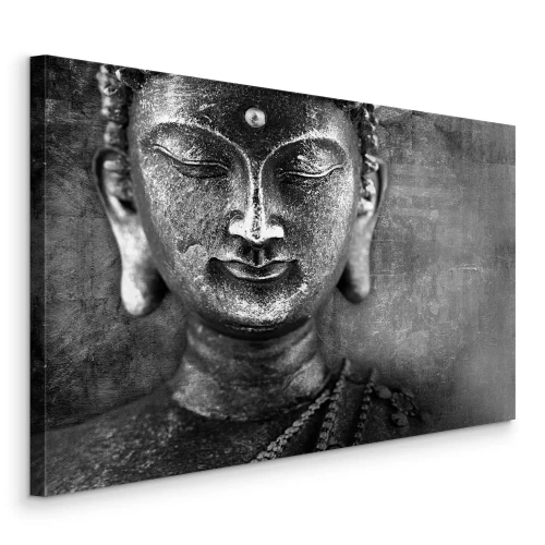 Tableau  Bouddha monochrome aux yeux fermés