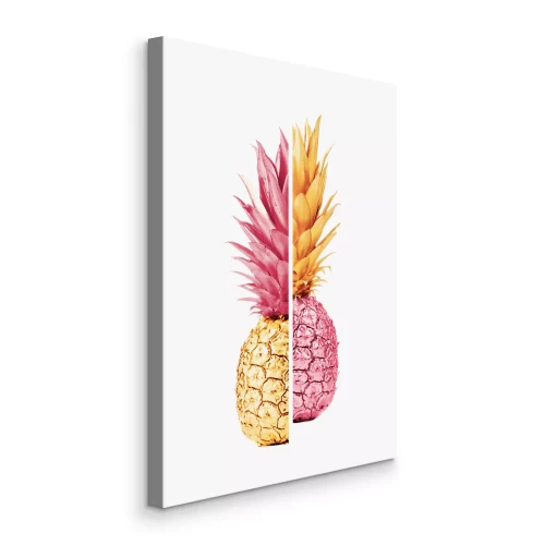 Tableau  Moitiés d'ananas dorées et roses