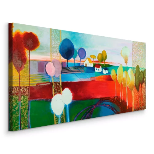 Tableau  Paysage rural abstrait en couleurs