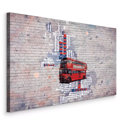 Tableau  Bus sur un mur de briques