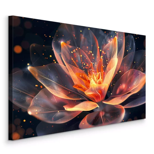 Tableau  Fleur abstraite translucide dans une teinte orange