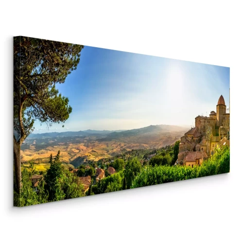 Tableau  Collines toscanes surplombant des bâtiments en pierre