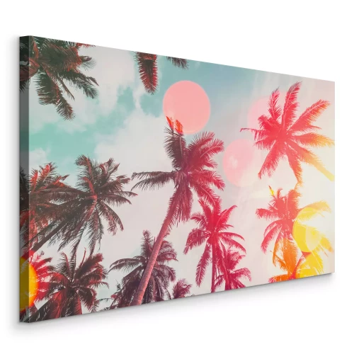 Tableau  Palmiers tropicaux se détachant sur le ciel