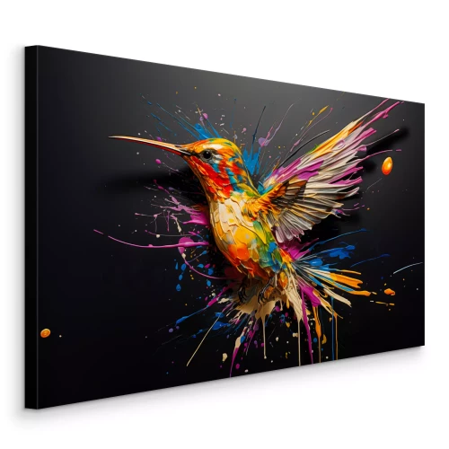 Tableau  Un colibri abstrait aux couleurs intenses