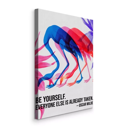 Tableau  Citation d'Oscar Wilde sur les flamants roses