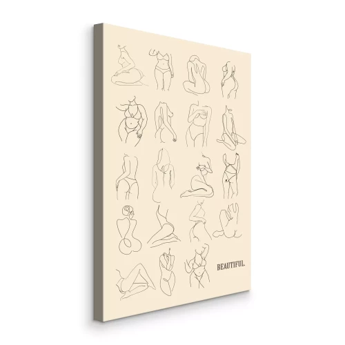 Tableau  Silhouettes de femmes dessinées dans un style minimaliste