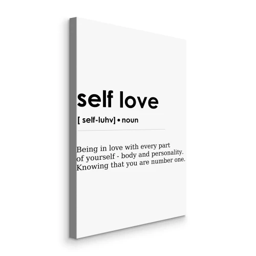 Tableau  Graphique typographique avec la définition de l'amour de soi