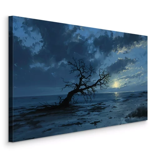 Tableau  Paysage sombre avec un arbre