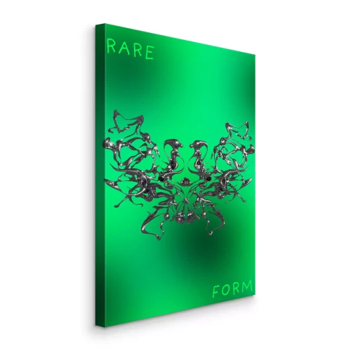 Tableau  Structure abstraite argentée sur fond vert