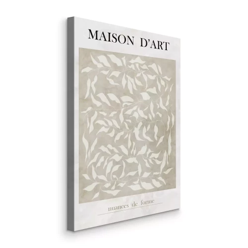 Tableau  Feuilles sur fond beige dans un style scandinave