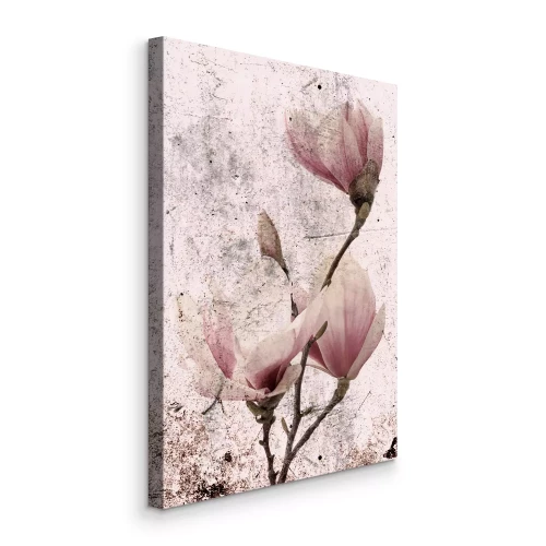 Tableau  Des magnolias dans des tons de rose sur un fond beige