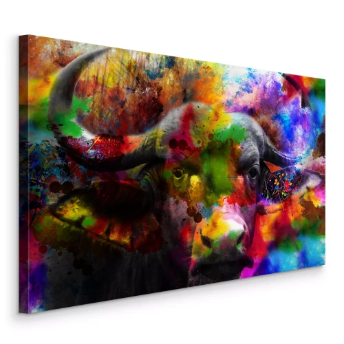Tableau  Buffalo aux couleurs de peinture intenses