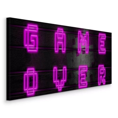 Tableau  Inscription « GAME OVER » en néon sur fond sombre