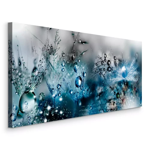 Tableau  Des gouttes bleues sur des pissenlits délicats