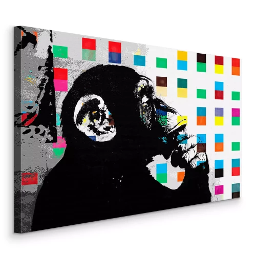 Tableau  Reproduction du Singe Penseur de Banksy