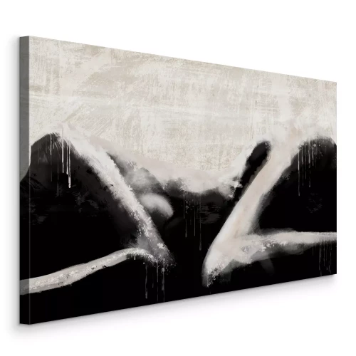 Tableau  Nu féminin abstrait dans des tons de beige et de noir
