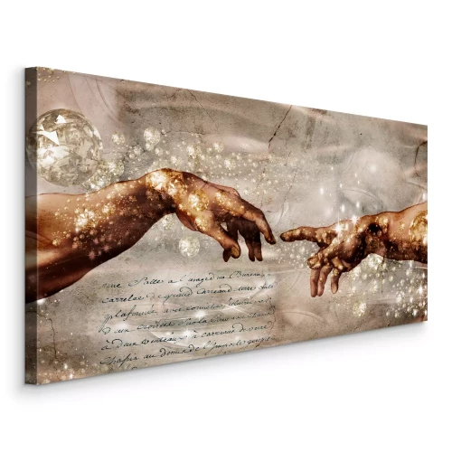 Tableau  Des mains étincelantes inspirées par la Création d'Adam