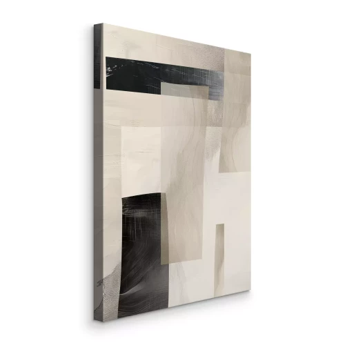 Tableau  Rayures abstraites noires et beiges