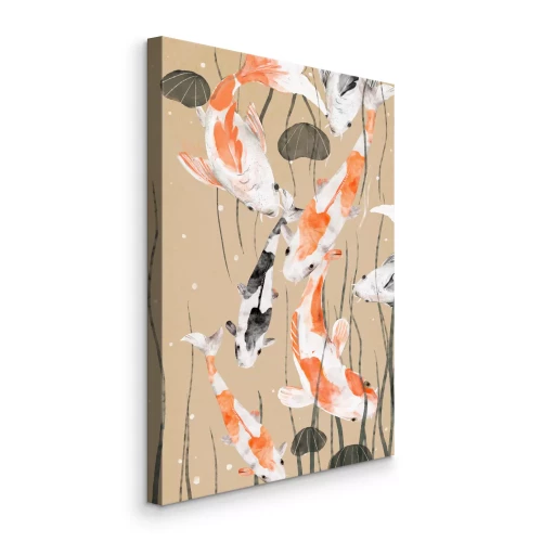 Tableau  Poissons koi dans un style pictural