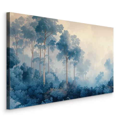 Tableau  Forêt bleue en style illustré