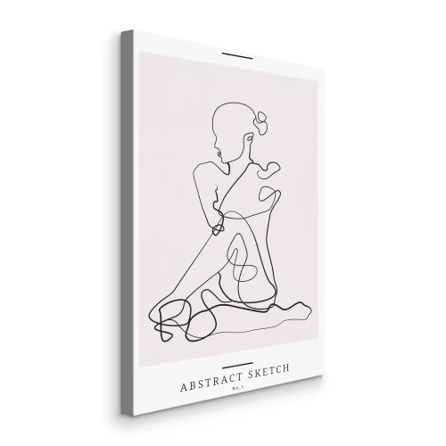 Tableau  Silhouette d'une femme en style dessin au trait