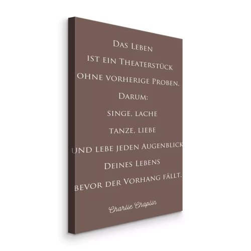 Tableau  Une inscription sur le bonheur et l'instant présent sur fond marron