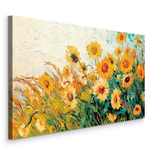 Tableau  Fleurs de tournesol dans la prairie