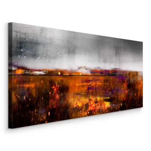 Tableau  Un champ aux couleurs chaudes dans un style artistique