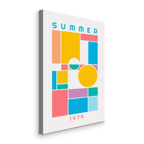 Tableau  Motif géométrique coloré avec inscription