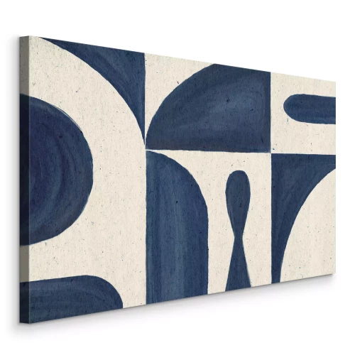 Tableau  Formes abstraites bleu marine sur fond crème