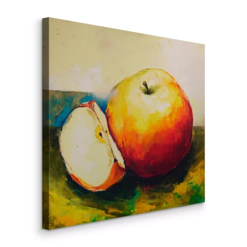 Tableau  Une pomme aux couleurs chaudes dans un style pictural