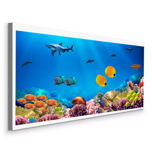 Tableau  Poissons colorés dans l'océan avec un récif