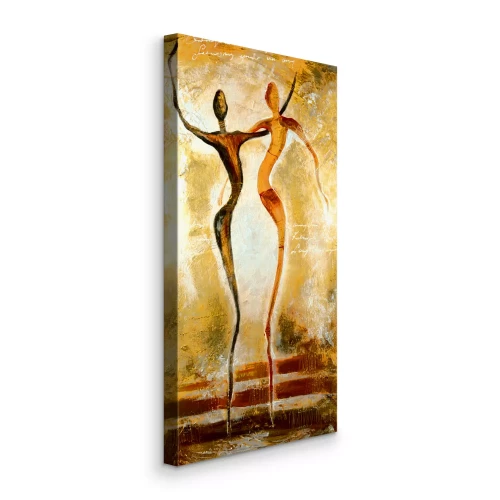 Tableau  Silhouettes dansantes aux couleurs dorées