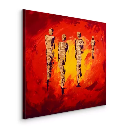 Tableau  Silhouettes texturées abstraites sur un fond intense