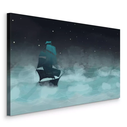 Tableau  Un navire en mer la nuit, sous les étoiles