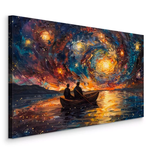 Tableau  Une croisière nocturne sous les étoiles, à la Van Gogh