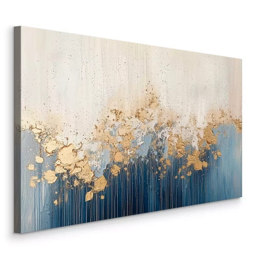 Tableau  Une vague abstraite turbulente avec des dorures