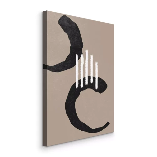 Tableau  Des formes noires contrastant avec des rayures blanches