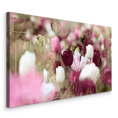 Tableau  Tulipes délicates aux tons roses et blancs