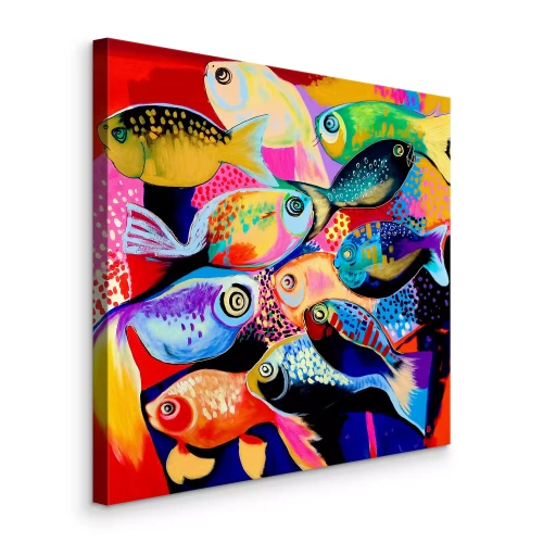 Tableau  Poisson abstrait aux couleurs vives