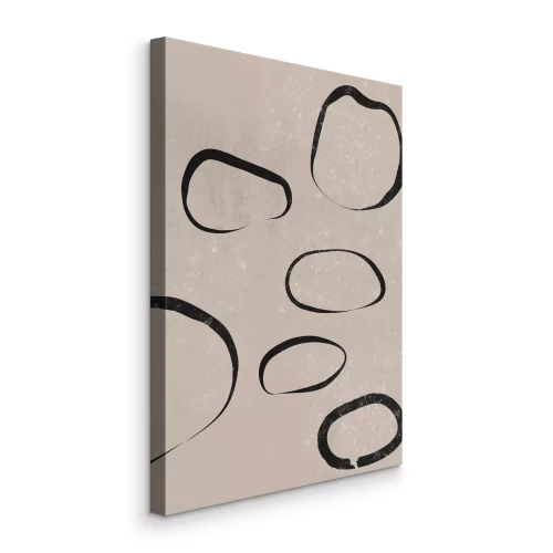 Tableau  Des cercles noirs minimalistes sur fond beige