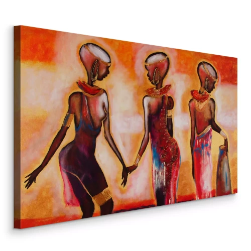 Tableau  Des filles en costumes africains ornés