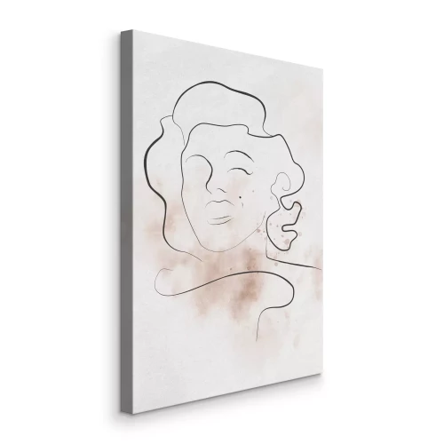 Tableau  Portrait en une ligne de Marilyn Monroe avec des touches de beige