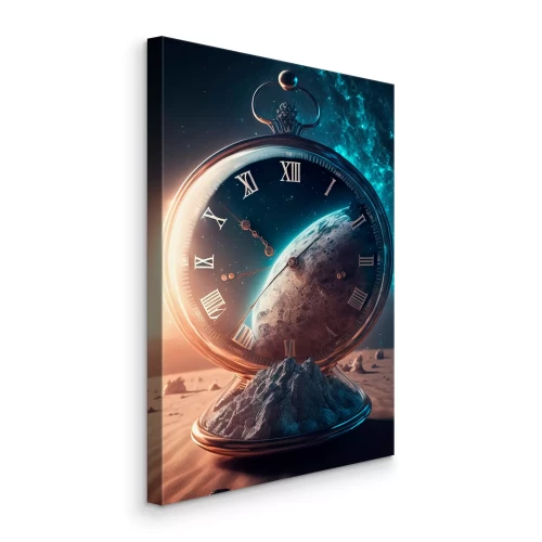 Tableau  Horloge planétaire abstraite