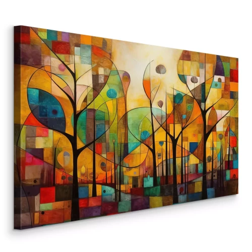 Tableau  Paysage abstrait d'arbres colorés