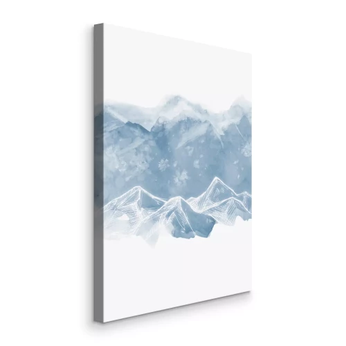 Tableau  Paysage minimaliste de montagne bleue