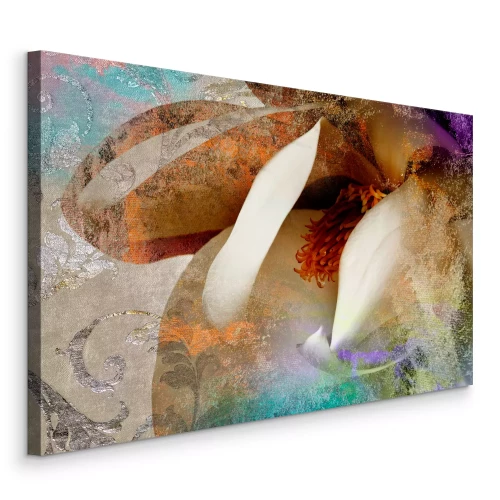 Tableau  Détail artistique d'une fleur de magnolia en couleurs