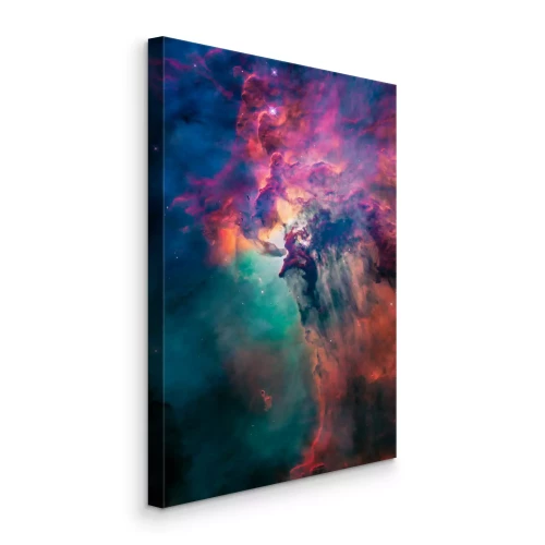 Tableau  Nébuleuse colorée et étoiles brillantes