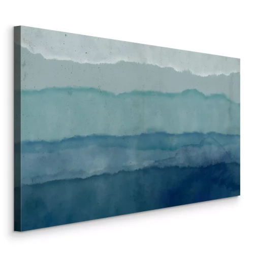 Tableau  Vagues bleues artistiques peintes à l'aquarelle